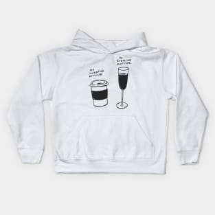 Morning Coffee And Evening Wine Kids Hoodie